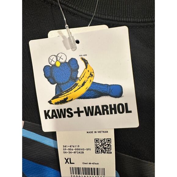 KAWS + WARHOL x UNIQLO UT Collaboration Black Hoodie Sweatshirt, Size XL, NWT - Picture 5 of 10